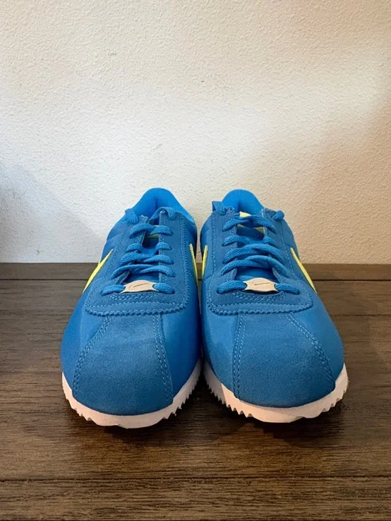 NIB [Nike] Cortez Retro Sneakers Shoes Photo Blue/Lemon Twist Youth 6/Womens 7.5 - Picture 9 of 13